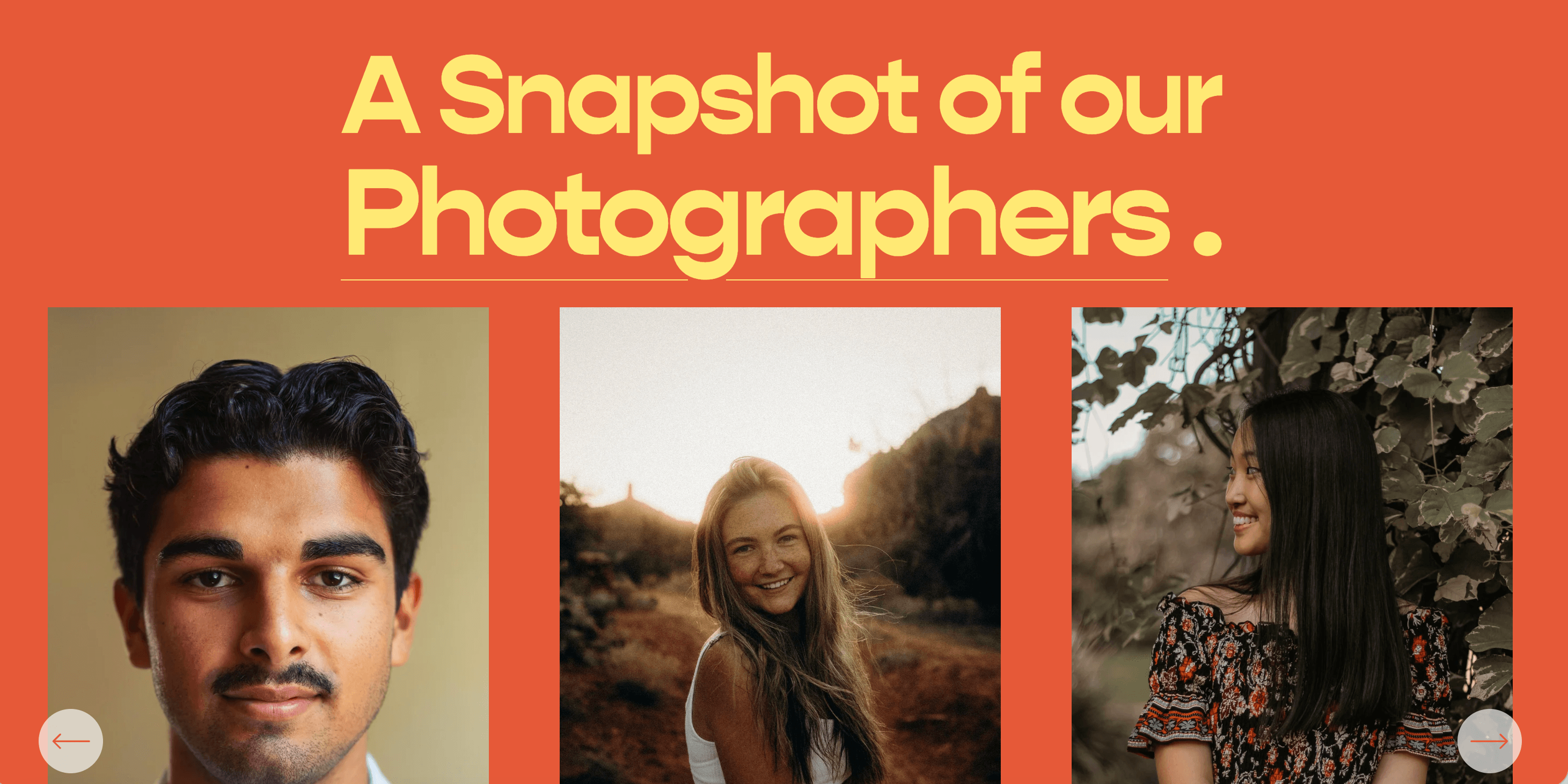 A snapshot of Pictur's vetted photographers